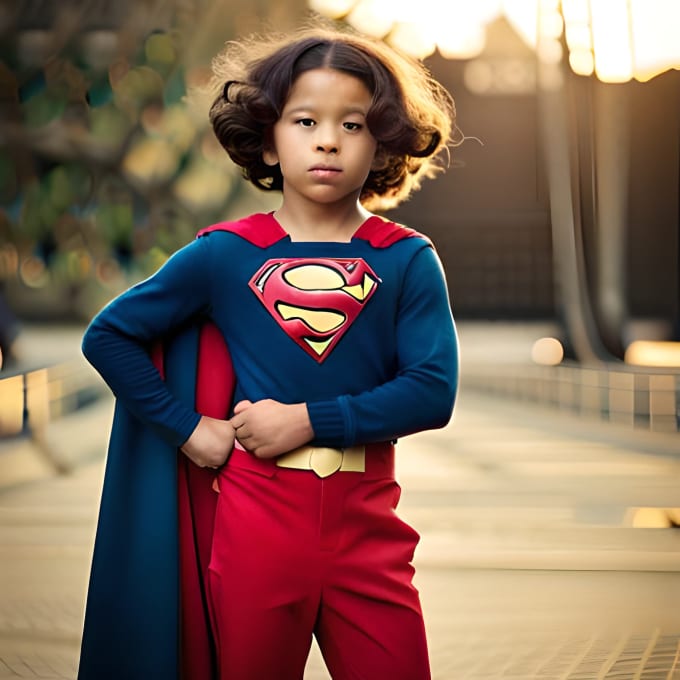 Gig Preview - Make superhero image of your child, superman, supergirl, wonder girl