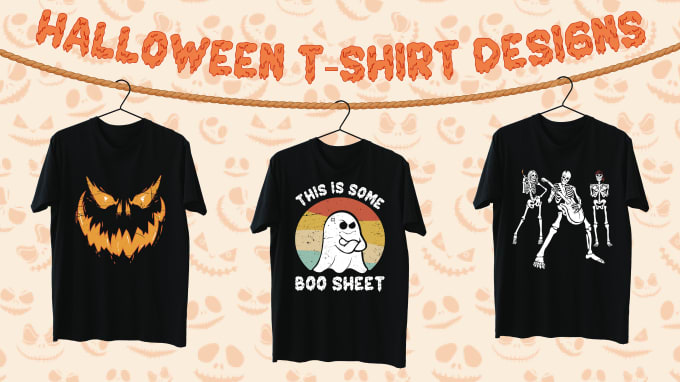 Gig Preview - Do halloween t shirt design for merch etsy and pod