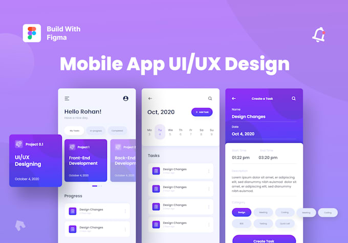 Gig Preview - Create mobile app uiux design with mockups using figma