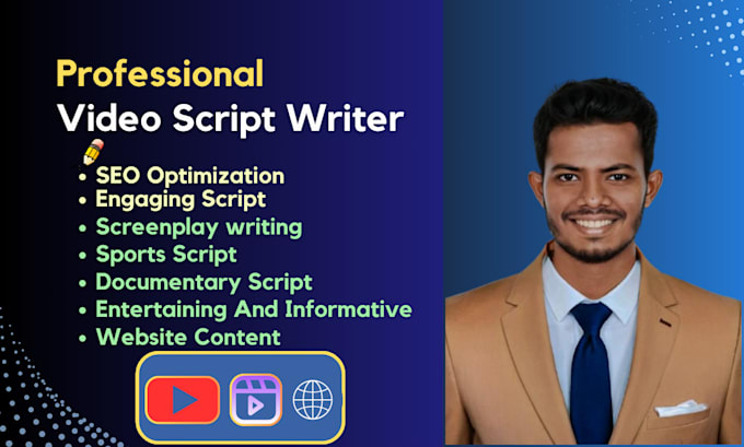 Bestseller - do engaging video script writing for youtube social media and explainer videos