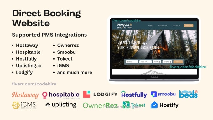 Gig Preview - Build a direct booking website integrated with pms or channel manager