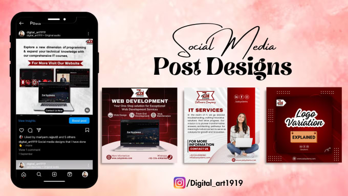 Gig Preview - Design 6 creative social media post designs, social media templates