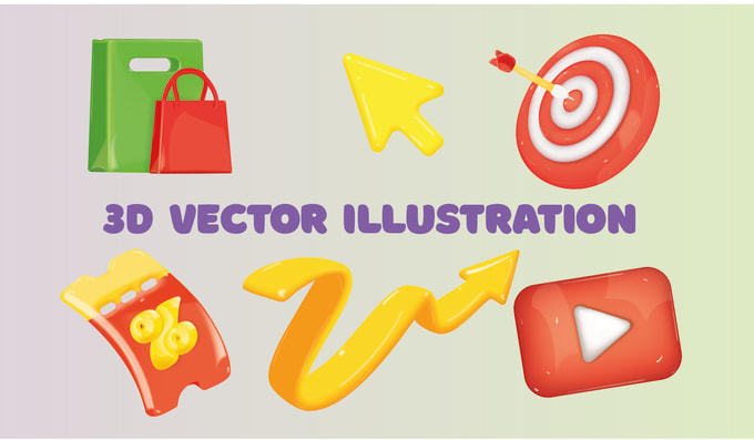 Bestseller - create 3d vector icons, file eps, ai, svg, 6000px