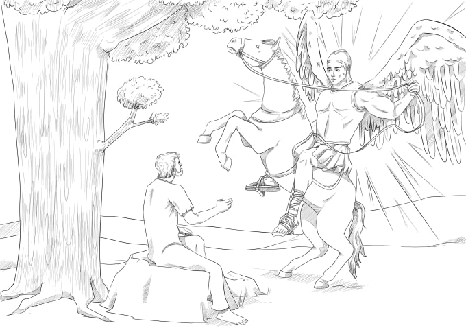 Gig Preview - Bible christian  coloring book illustration