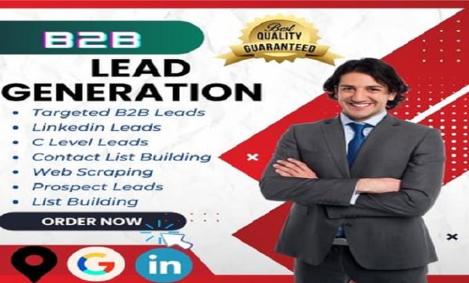 Gig Preview - Do b2b lead generation tergeted leads linkedin leads prospect list building