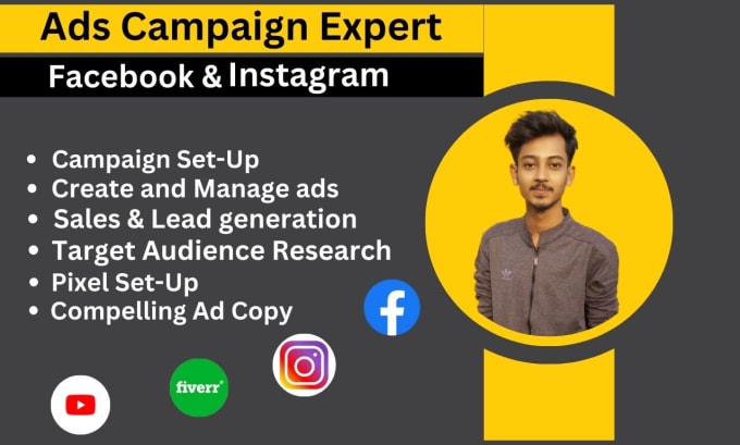 Gig Preview - Do facebook advertising, fb ads campaign advertising, instagram ad