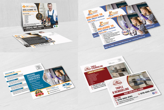 Gig Preview - Design cleaning, handyman, medical, real estate postcard or direct mail eddm