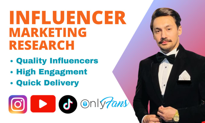 Gig Preview - Find best instagram tiktok youtube ugc influencer list for influencer marketing