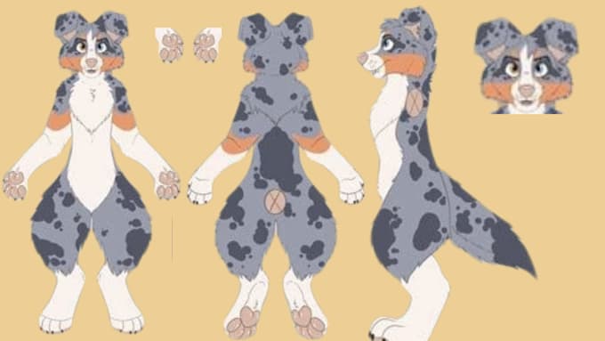 Gig Preview - Furry reference sheet, fursona furry sheet, furry reference sheet, oc, furry