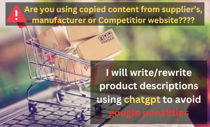 Gig Preview - Write or rewrite product descriptions for you using chatgpt or bard