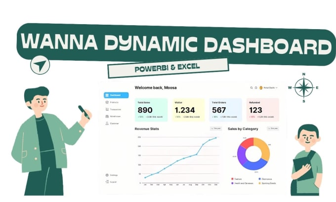 Gig Preview - Create dynamic powerbi excel dashboards and reports