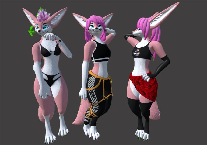 Do vrchat avatar, fursona, furry avatar, nsfw 3d model for vtuber, vrchat,  vr by Hayomhideavatar