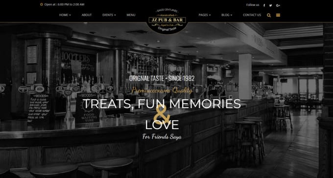 Gig Preview - Create pub and bar website design