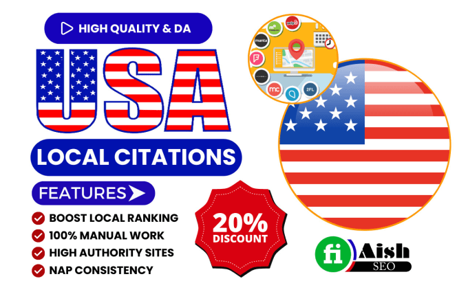 Gig Preview - Do top 350 USA local citations for local business SEO