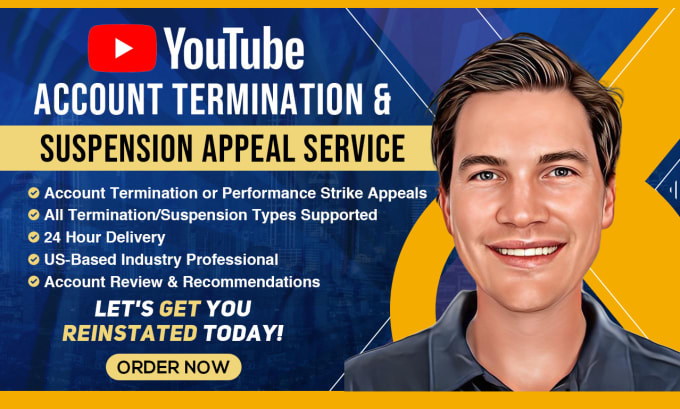 Gig Preview - Write youtube channel termination appeal letter, account appeal demonetization