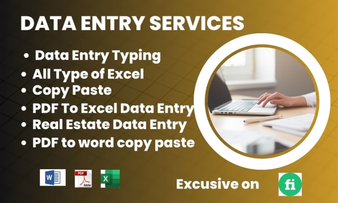 Gig Preview - Do accurate data entry, copy paste, web scrap, PDF to excel