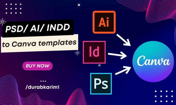 Gig Preview - Convert PSD, ai, indesign files to canva editable templates