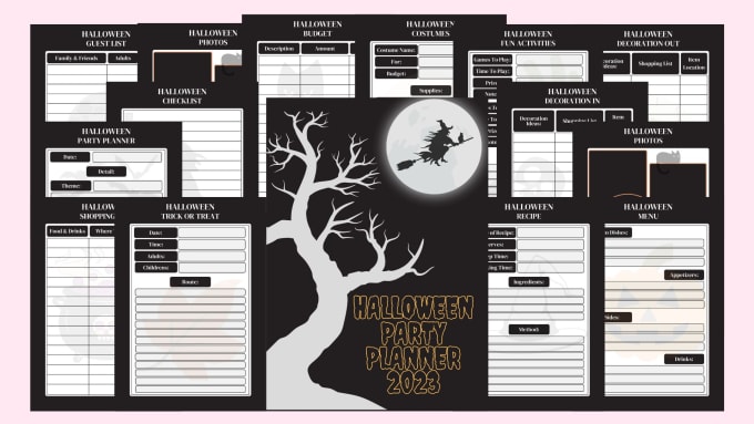 Gig Preview - Send you premade minimalistic halloween party planner