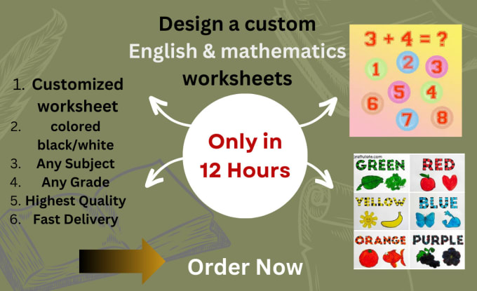 Gig Preview - Design custom  maths and english  worksheets for you