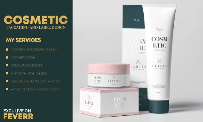 Gig Preview - Create skin care label design, cosmetics packaging design cosmetic label box