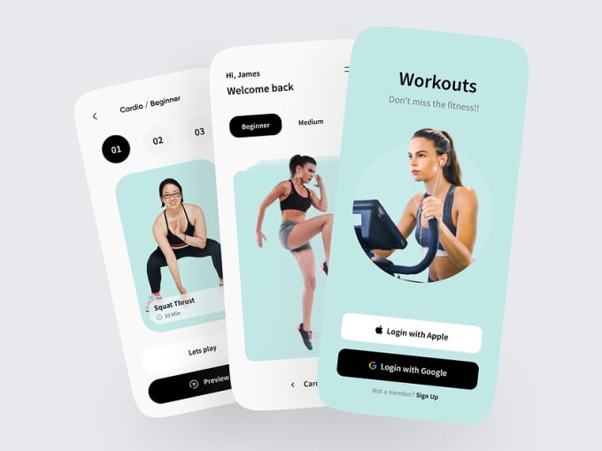 Gig Preview - Develop fitness app, gym app, workout app, health app, nutrition app, doctor app