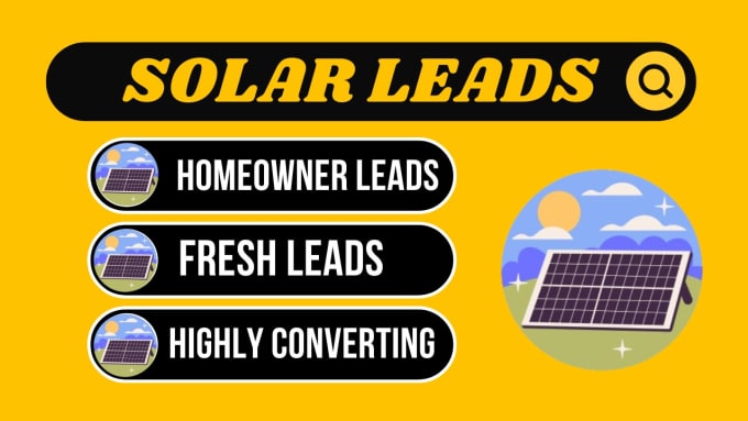 Gig Preview - Generate highly converting solar leads to boost your sales