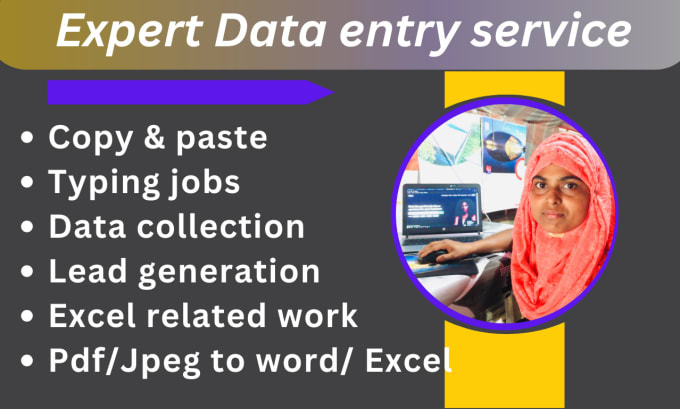 Gig Preview - Be your personal virtual assistant, excel data entry expert