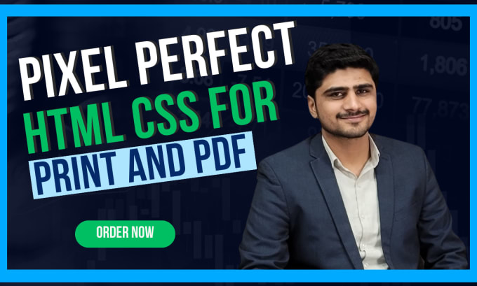 Gig Preview - Convert PDF, PSD, or image to pixel perfect HTML CSS for print