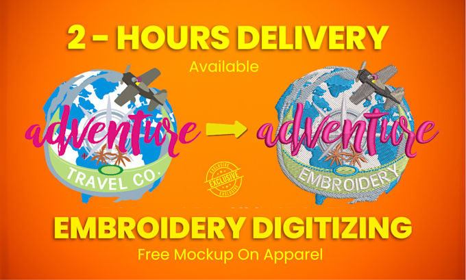 Gig Preview - Do expert logo embroidery digitizing in few hours