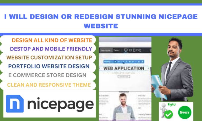 Gig Preview - Design stunning nicepage website, redesign  nicepage website design landing page