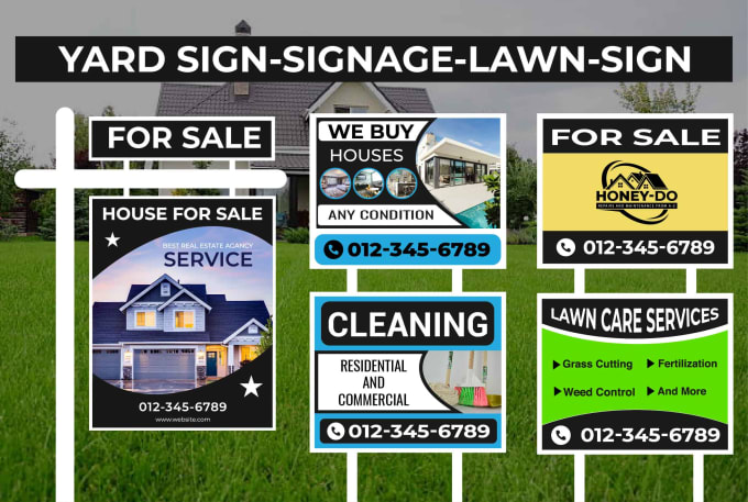 Gig Preview - Design real estate yard sign lawn sign bandit sign signboard  signage