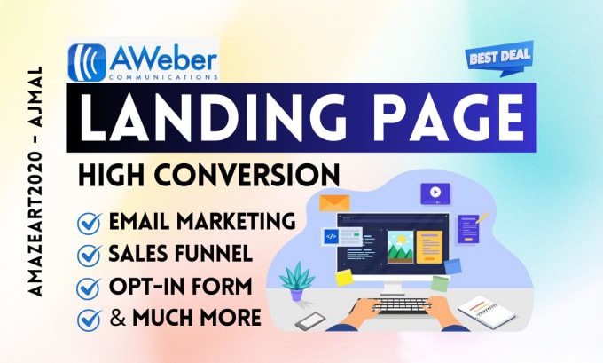 Gig Preview - Design landing page on aweber, wordpress, systeme io etc