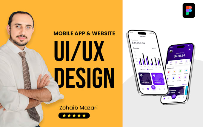 Gig Preview - Do professional mobile app  UI UX design and website deisgn