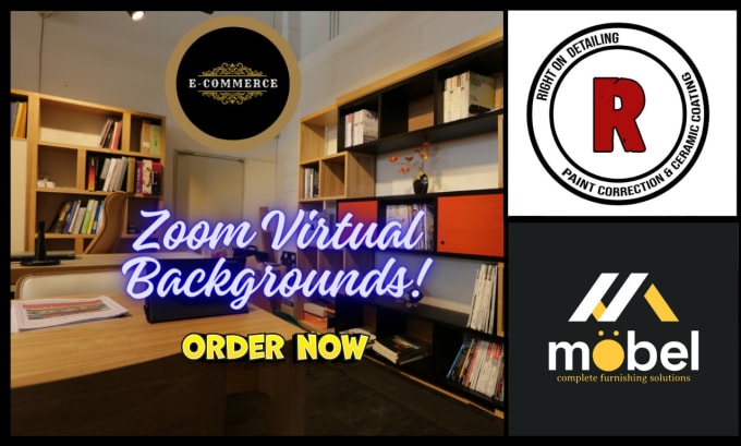 Gig Preview - Design a zoom virtual background with your logo or custom