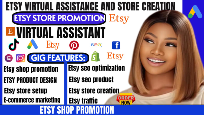 Gig Preview - Your etsy virtual assistant, etsy store creation, etsy promotion to boost sales