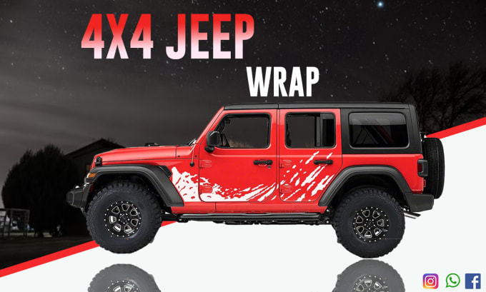 Gig Preview - Design vehicle wrap custom 4x4 jeep wraps design