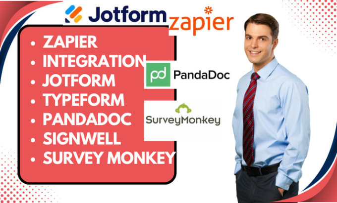 Gig Preview - Zapier integration on pandadoc docusign surveymonkey typeform jotform signwell