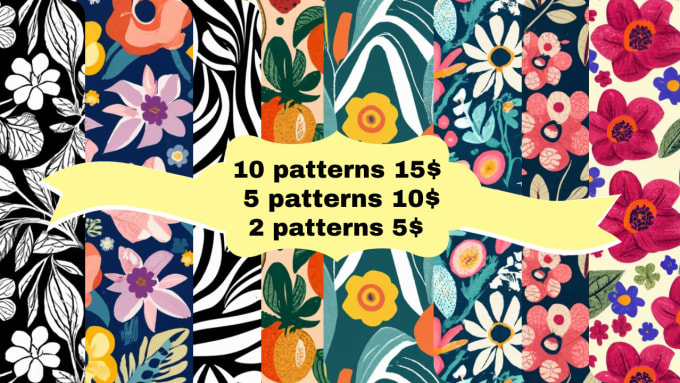 Gig Preview - Design vector seamless patterns for prints or fabric