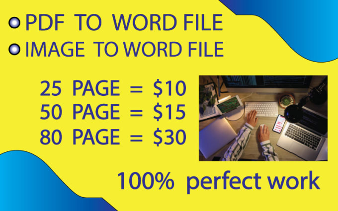 Gig Preview - Re write and convert your pdf or image into word or excel file