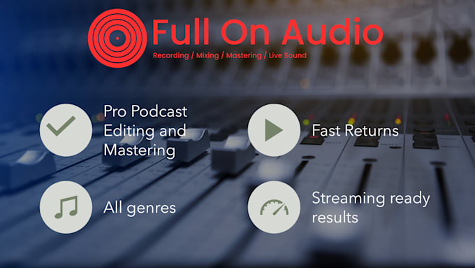 Gig Preview - Edit and master your podcast for all streaming platforms