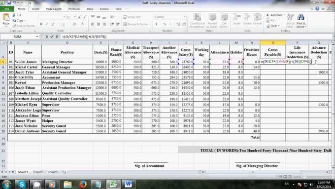 Gig Preview - Do data entry excel presentation