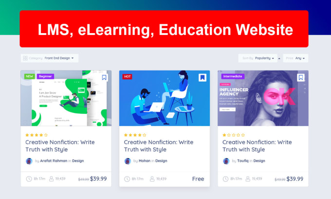 Gig Preview - Build elearning, lms, and education websites using tutor lms