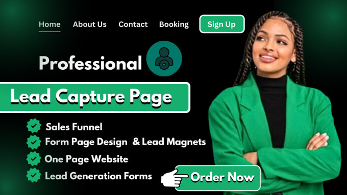 Gig Preview - Lead capture page landing page design lead generation lead capture form page