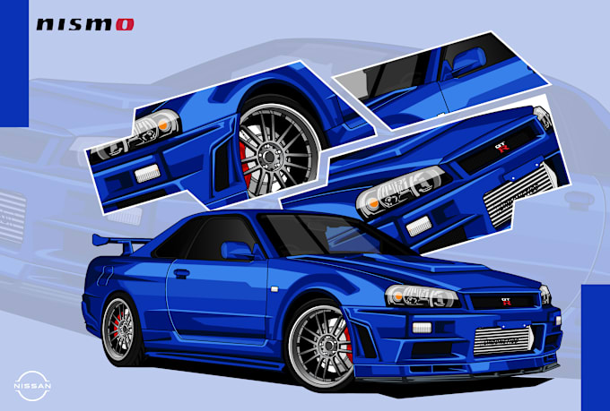 Gig Preview - Draw your car into awesome vector cartoon illustration