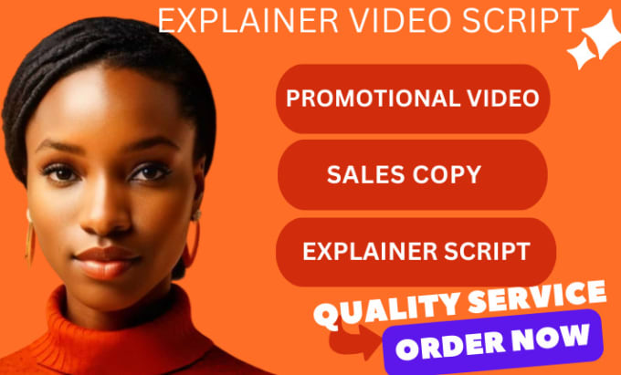 Gig Preview - Write your explainer video script, promotional script, youtube script