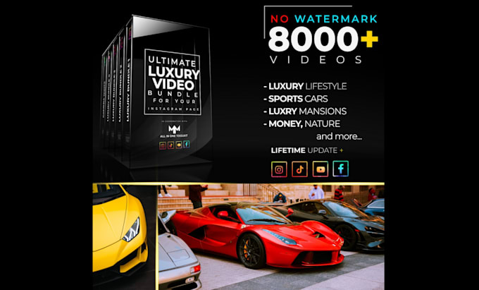 Gig Preview - Give you 8000 luxury life, luxury car, money videos for viral content