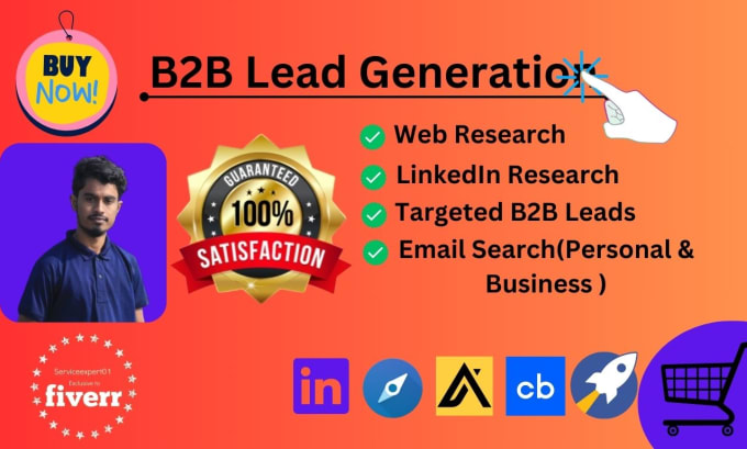 Gig Preview - Do b2b lead generation and email list building for boost your business