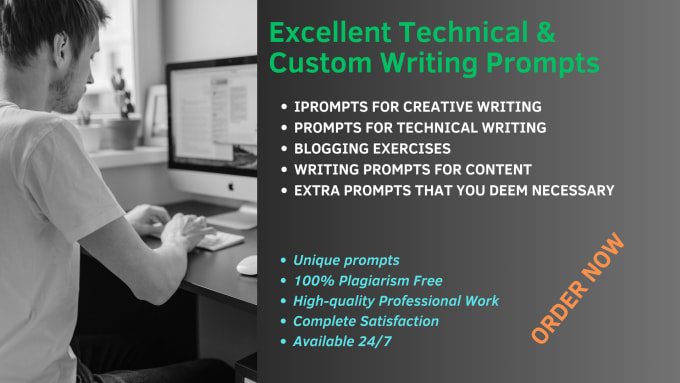 Gig Preview - Write excellent custom writing and technical writing prompts