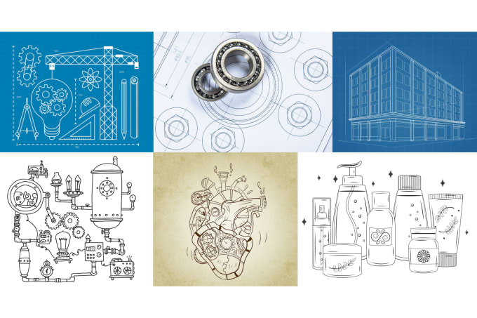 Gig Preview - Drawing 2d technical line art outline of manufacturing cad product hand sketch