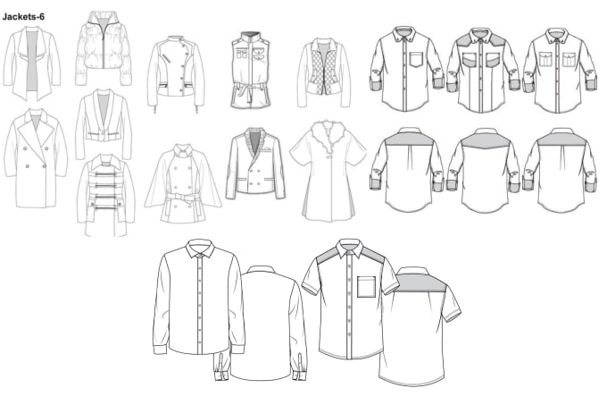 Gig Preview - Create design clothing tshirt or fashion flats, tech pack, technical drawing cad